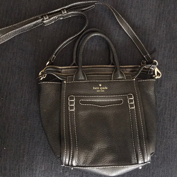 Kate Spade black textured leather shoulder bag. - Picture 4 of 5